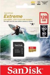 SanDisk microSD spominska kartica 128GB Extreme UHS-I  + adapter