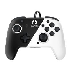 PDP NINTENDO SWITCH ŽIČNI KONTROLER FACEOFF DELUXE - BLACK & WHITE