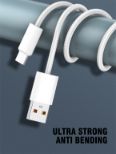 LDNIO CHARGING DATA CABLE BRAIDED (A-L) 25W 1M IPHONE WHITE LS901_L