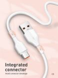 LDNIO CHARGING DATA CABLE (A-C) 25W 1M TYPE-C WHITE LS841_C