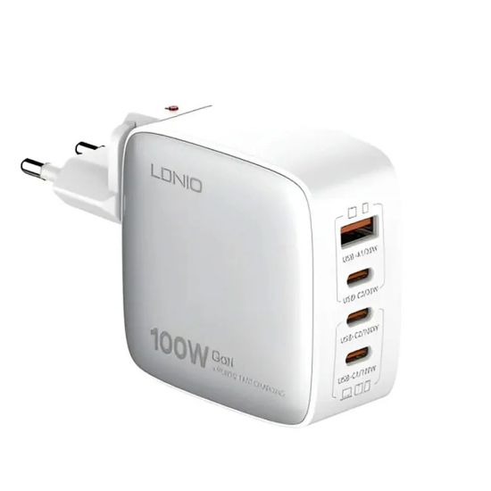 LDNIO CHARGER 4 PORT (1A3C) 100W 15V 5A Q408 POLNILEC