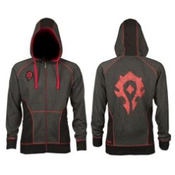 JINX WORLD OF WARCRAFT HORDE CLASSIC PREMIUM ZIP-UP HOODIE, L