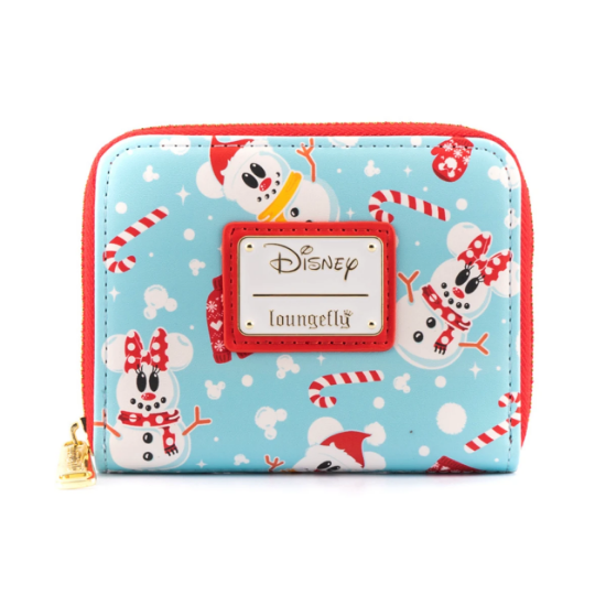 LOUNGEFLY DISNEY SEASONAL SNOWMAN MINNIE MICKEY AOP DENARNICA