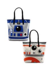 LOUNGEFLY STAR WARS R2D2 BB8 2 SIDED BIG FACE TOTE BAG