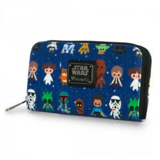 LOUNGEFLY STAR WARS CHAR CUTESY AOP ZIP AROUND WALLET