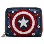 LOUNGEFLY MARVEL CAPTAIN AMERICA 80TH ANNIVERSARY FLORAL SHEILD DENARNICA