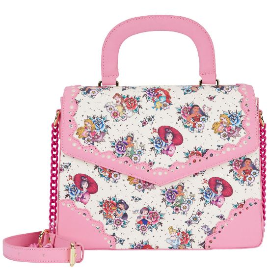 LOUNGEFLY DISNEY PRINCESS TATTOO AOP CROSS BODY TORBA