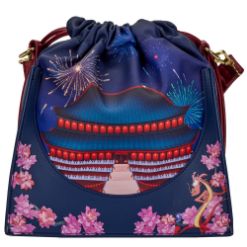 LOUNGEFLY DISNEY MULAN CASTLE CINCH SACK CROSS BODY TORBA