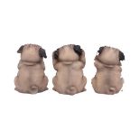 NEMESIS NOW THREE WISE PUGS 8.5CM KIPCI