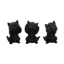 NEMESIS NOW THREE WISE KITTIES 8.8CM FIGURICE