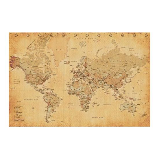 Pyramid WORLD MAP - (VINTAGE STYLE) MAXI plakat