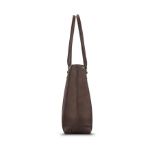 SOLO JAY LEATHER TOTE DARK BROWN. WALNUT 15.6