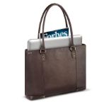 SOLO JAY LEATHER TOTE DARK BROWN. WALNUT 15.6