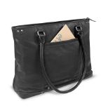 SOLO NY JAY LEATHER TOTE BLACK 15.6