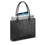 SOLO NY JAY LEATHER TOTE BLACK 15.6