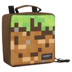 JINX MINECRAFT DIRT BLOCK LUNCH BOX GREEN/BROWN