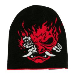 JINX CYBERPUNK 2077 GOING SOLO REVERSIBLE BEANIE GREY/RED