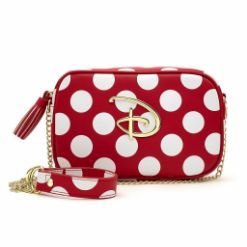 LOUNGEFLY LF RED/WHT POLKA DOT DISNEY LOGO TORBICA