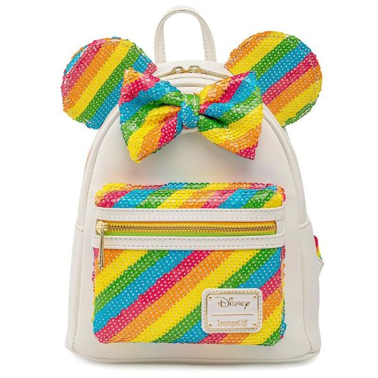 LOUNGEFLY DISNEY SEQUIN RAINBOW MINNIE MINI NAHRBTNIK