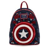 LOUNGEFLY MARVEL CAPTAIN AMERICA 80TH ANNIVERSARY FLORAL SHEILD MINI NAHRBTNIK