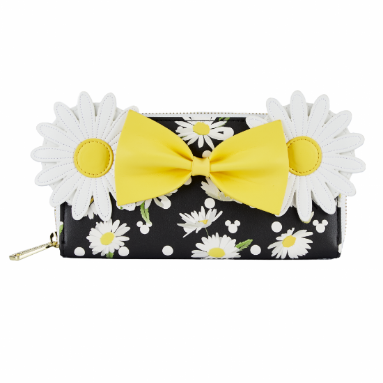 LOUNGEFLY DISNEY MINNIE MOUSE DAISIES ZIP AROUND DENARNICA