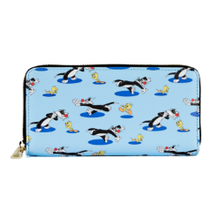 LOUNGEFLY LOONEY TUNEST TWEETY & SYLVESTER AOP ZIP DENARNICA