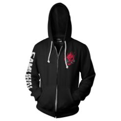 JINX CYBERPUNK 2077 BIGGEST FAN ZIP-UP HOODIE ČRNA S