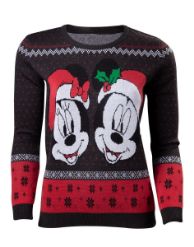 DIFUZED DISNEY - MICKEY & MINNIE CHRISTMAS ŽENSKI PULOVER - XS