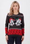 DIFUZED DISNEY - MICKEY & MINNIE CHRISTMAS ŽENSKI PULOVER - XS