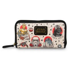 LOUNGEFLY STAR WARS TATTOO CHAR AOP ZIP AROUND WALLET