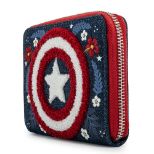 LOUNGEFLY MARVEL CAPTAIN AMERICA 80TH ANNIVERSARY FLORAL SHEILD DENARNICA