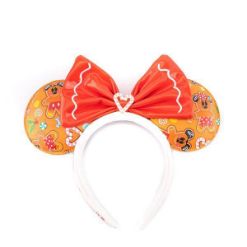 LOUNGEFLY DISNEY GINGER BREAD AOP PATENT BOW HEART TRAK ZA LASE