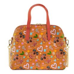 LOUNGEFLY DISNEY SEASONAL GINGER BREAD AOP CROSSBODY TORBA