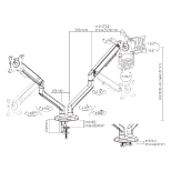 MOYE MONITOR ARM DOUBLE MONITOR NOSILEC ZA DVA MONITORJA