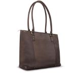 SOLO JAY LEATHER TOTE DARK BROWN. WALNUT 15.6