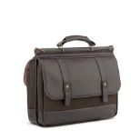 SOLO THOMPSON BRIEFCASE DARK BROWN. WALNUT 15.6