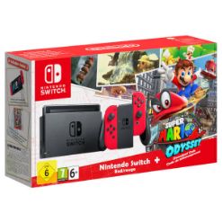 KONZOLA NINTENDO SWITCH + RED JOY-CON + SUPER MARIO ODYSSEY