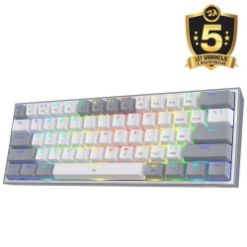 REDRAGON FIZZ RAINBOW K617 RGB MEHANSKA TIPKOVNICA BELA/SIVA - RDEČA STIKALA