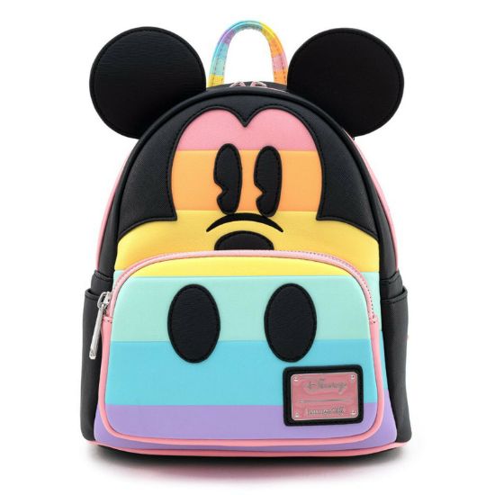 LOUNGEFLY LF DISNEY MICKEY MOUSE PASTEL RAINBOW MINI BACKPACK