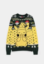 DIFUZED POKEMON - PIKACHU MOŠKI BOŽIČNI PULOVER - 2XL VELIKOST