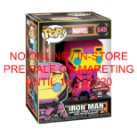 FUNKO POP: MARVEL - BLACK LIGHT - IRON MAN (LIMITED AVAILABILITY)