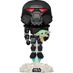 FUNKO POP STAR WARS: THE MANDALORIAN DARK TROOPER WITH GROGU