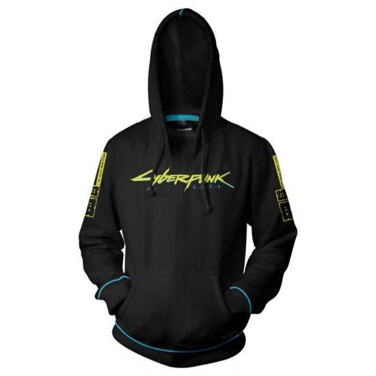 JINX CYBERPUNK 2077 LASER LOGO PULLOVER HOODIE ČRN S