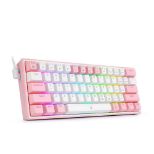 REDRAGON FIZZ RAINBOW K617 RGB MEHANSKA TIPKOVNICA BELA/ROZA - RDEČA STIKALA