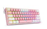 REDRAGON FIZZ RAINBOW K617 RGB MEHANSKA TIPKOVNICA ROZA/BELA - RDEČA STIKALA