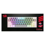 REDRAGON FIZZ RAINBOW K617 RGB MEHANSKA TIPKOVNICA SIVA/BELA - RDEČA STIKALA