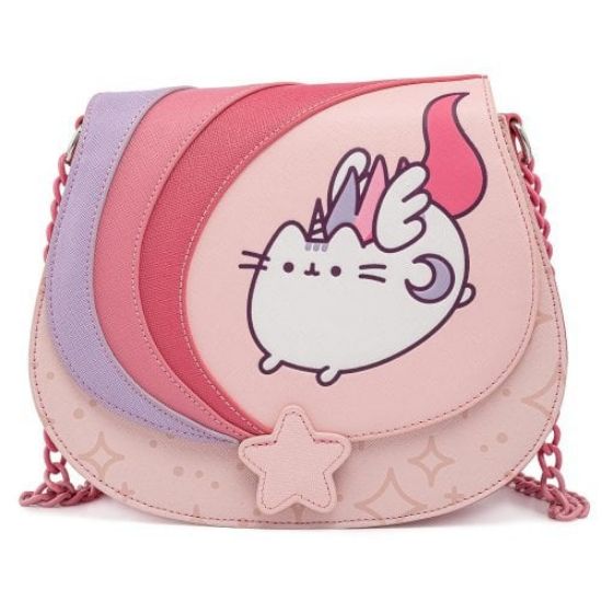 LOUNGEFLY PUSHEEN UNICORN OMBRE CHAIN STRAP CROSS BODY TORBA