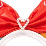 LOUNGEFLY DISNEY GINGER BREAD AOP PATENT BOW HEART TRAK ZA LASE