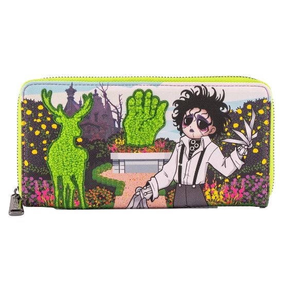 LOUNGEFLY FOX EDWARD SCISSORHANDS TOPIARY ZIP AROUND DENARNICA