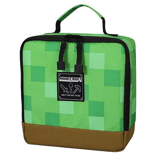 "LUNCH BOX JINX MINECRAFT BLOCKS 8.5""x 8.5""x 4 GREEN"